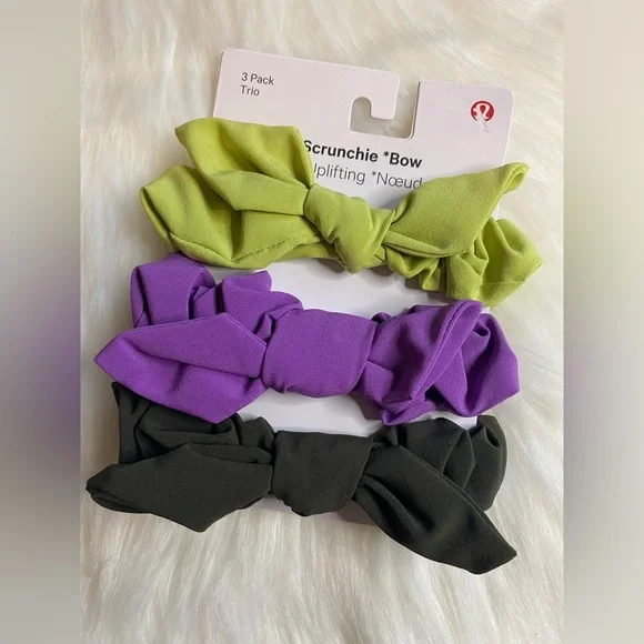 Nwt! Lululemon uplifting scrunchie bow 3 pack lululemon athletica | Accessories | Lululemon Uplifting  main image 4